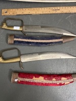 Indian Rajput wedding sword and 2 x daggers- 30in & 7 1/2in blade - 9