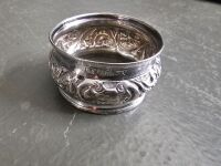 2 x Stirling Silver Antique Napkin Rings - 2