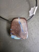 Boulder Opal Pendant on Neoprene necklace - 3