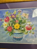 Flowers in Vase- (NZ/AU) - watercolour signed Heather Francis - 2