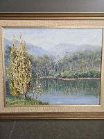 Bogong Lake, Victoria- Oil on board signed Loraine Davies (titled verso) - 3