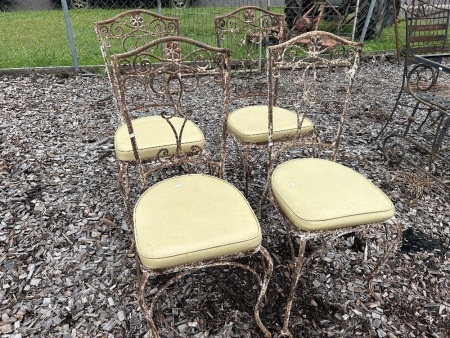 4 x Metal Chairs with Cushions