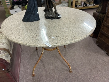 Heavy Stone Topped table with Metal Legs