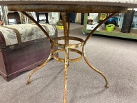 Heavy Stone Topped table with Metal Legs - 2