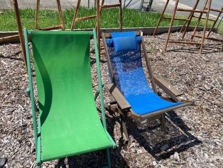 2x Outdoor Deck chairs (1 Deck/Beach chair)