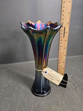 Very Vintage Amethyst Carnival Glass Vase