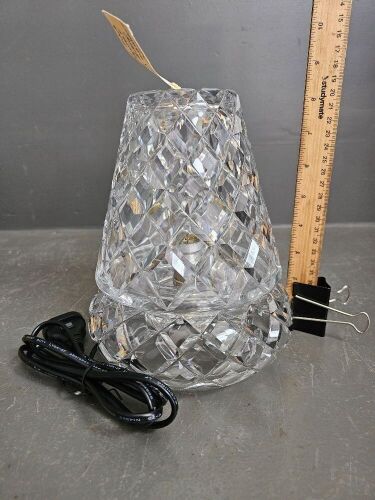 Heavy Hand Cut Crystal Table Lamp Rewired & Working