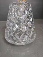 Heavy Hand Cut Crystal Table Lamp Rewired & Working - 3