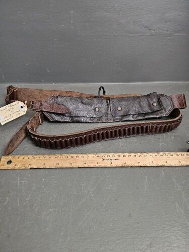 Antique Leather Money Belts & Tearo Leather Ammo Belts