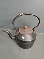 2 Cast Iron Kettles not Original Lids both with Markings - 4