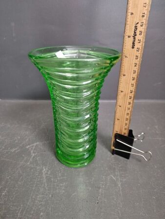 Vintage 1930s Uranium Glass Vase