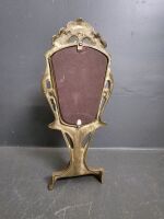 Brass Art Deco Mirror with Figurine - 3