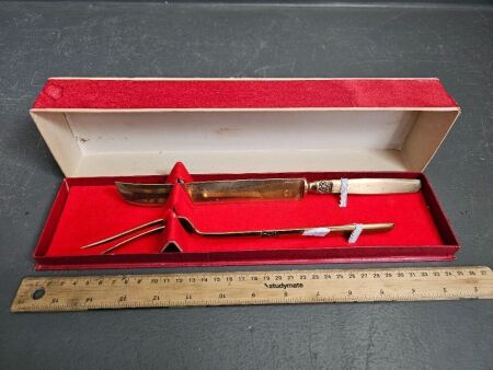 Gold Plated Carving Set