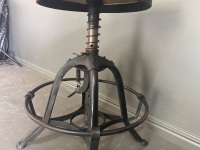 Industrial Style Adjustable Timber Top Stool - 3