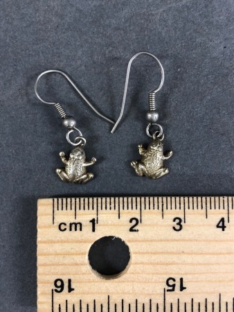 Pair of Sterling Silver Frog Earrings