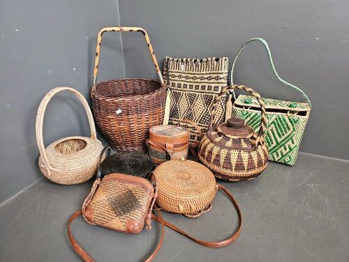 Assorted Cane & Woven Handbags