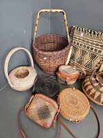 Assorted Cane & Woven Handbags - 2