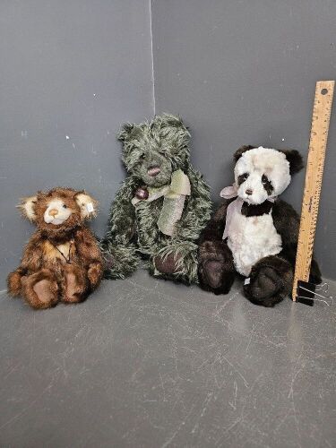 3 x Collectable Charlie Bears