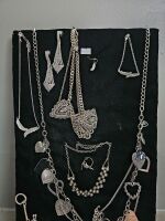 Panel of Silver Diamante Costume Jewellery - 2