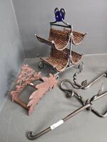 Mixed Metal Lot inc. Wine Rack, Hose Holder and Plant Hangers - 2