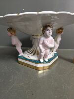 Capodimonte Italian Hand Painted Footed Table Centrepiece - 3