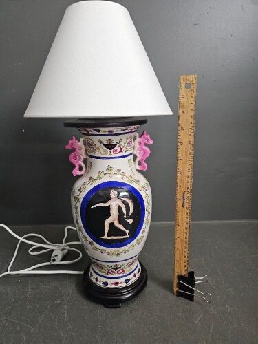 Greek Design Hand Painted Table Lamp