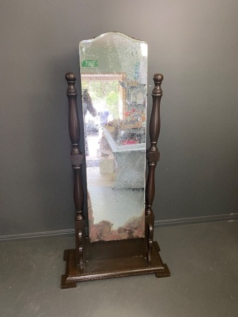 Vintage Cheval Mirror with Solid Wooden Stand