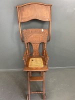 Antique Childrens Wooden High Chair - 3