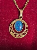 Spectrum Australian Opal Mines Gold Featured Pendant - 2