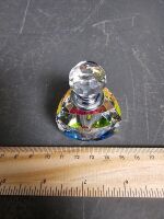 Rare Multicoloured Prismatic Crystal Perfume Bottle with Applicator