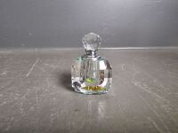 Rare Multicoloured Prismatic Crystal Perfume Bottle with Applicator - 3