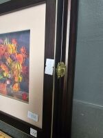 Polish Timber Key Cabinet with Floral 3D Featured Door Behind Glass - 2