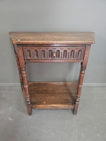 English Oak Hall Table with drawer