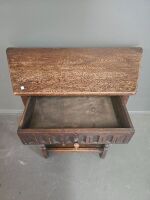 English Oak Hall Table with drawer - 2