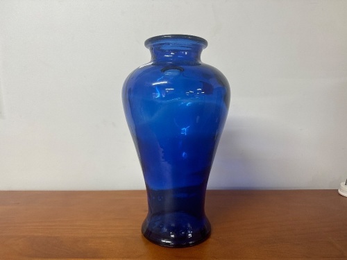 Blue glass vase