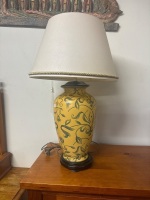 Yellow lamp w beige shade