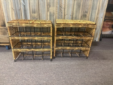 Wicker wine racks