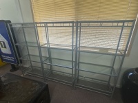 3 x Metal shelving units