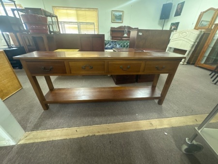 Wooden side-board with 4 drawers