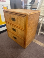 Wicker 3 drawer side table - 2