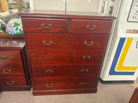 4 Large drawer wooden & 2 small drawer tall boy