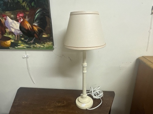 Beige wooden lamp w shade