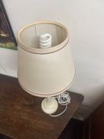 Beige wooden lamp w shade - 3