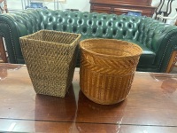 2 Wicker waste bins