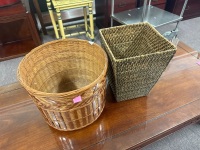 2 Wicker waste bins - 2