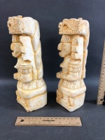 Pair of Carved Stone Mexican Statues - 2