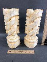 Pair of Carved Stone Mexican Statues - 3