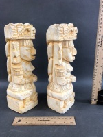 Pair of Carved Stone Mexican Statues - 4