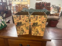 2 Decoupage Style Waste bins - 2