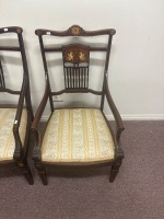 3 Piece Antique Low Seat 2 seat love chair and side chairs - 2